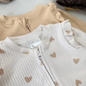 سرهمی نوزادی کبریتی زیپ‌دار H&M طرح قلب، جنس نرم و ضد حساسیت