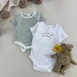 بادی نوزادی برند Tu سفید daddy و سبز راه راه